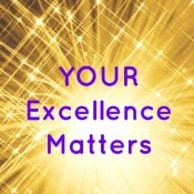 To demonstrate how to lead with integrity there are golden fireworks and "Your Excellence Matters" in Purple