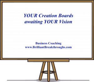 Creations Boards for business success is illustrated as a blank white dry eraser board on an easel.