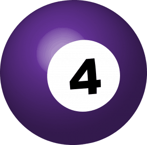 Small Business Coaching by Brilliant Breakthroughs, Inc. 4th Quarter Decisions illustrated by a the #4 Purple colored pool ball.