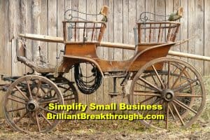 Small Business Coaching by Brilliant Breakthroughs, Inc. Talking success illustrated by antique carriage.