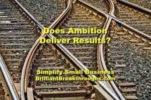Small Business Coaching by Brilliant Breakthroughs, Inc. Topic: Ambition illustrated by train tracks changing from one line to another.