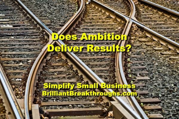 Small Business Coaching by Brilliant Breakthroughs, Inc. Topic: Ambition illustrated by train tracks changing from one line to another.