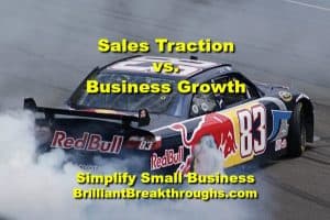 Small Business Coaching by Brilliant Breakthroughs, Inc. Topic: Traction illustrated by a NASCAR race car doing a burnout.